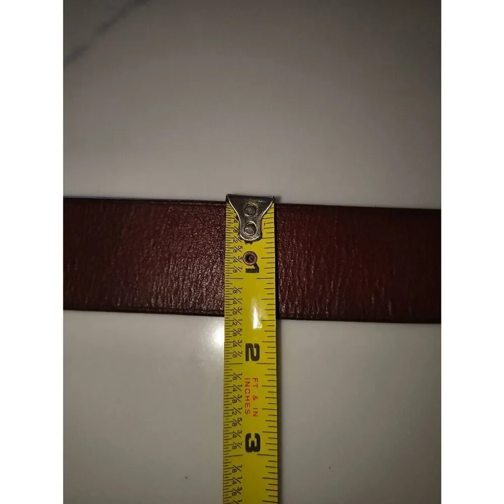 Polo Ralph Lauren genuine leather belt James Reid Ltd silver tone buckle 1997 st